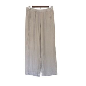 Velvet by Graham & Spencer Womens Oatmeal Beige 100% Linen Wide Leg Pants Size M
